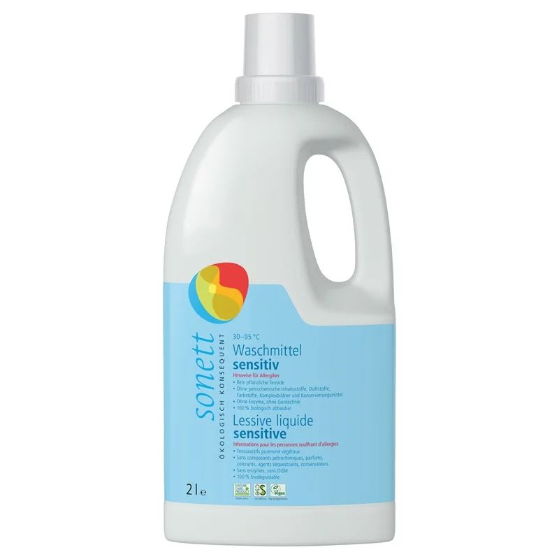 Ökologisches Flüssigwaschmittel sensitiv ohne Duft - 2l - Sonett﻿
