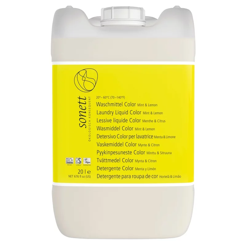 Ökologisches Flüssigwaschmittel Color Minze & Lemongrass - 20l - Sonett﻿