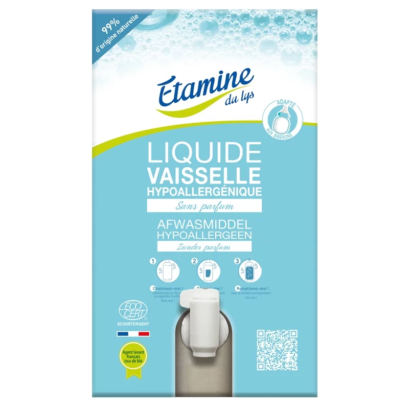 Liquide vaisselle hypoallergénique éco sans parfum - 10kg - Etamine du Lys