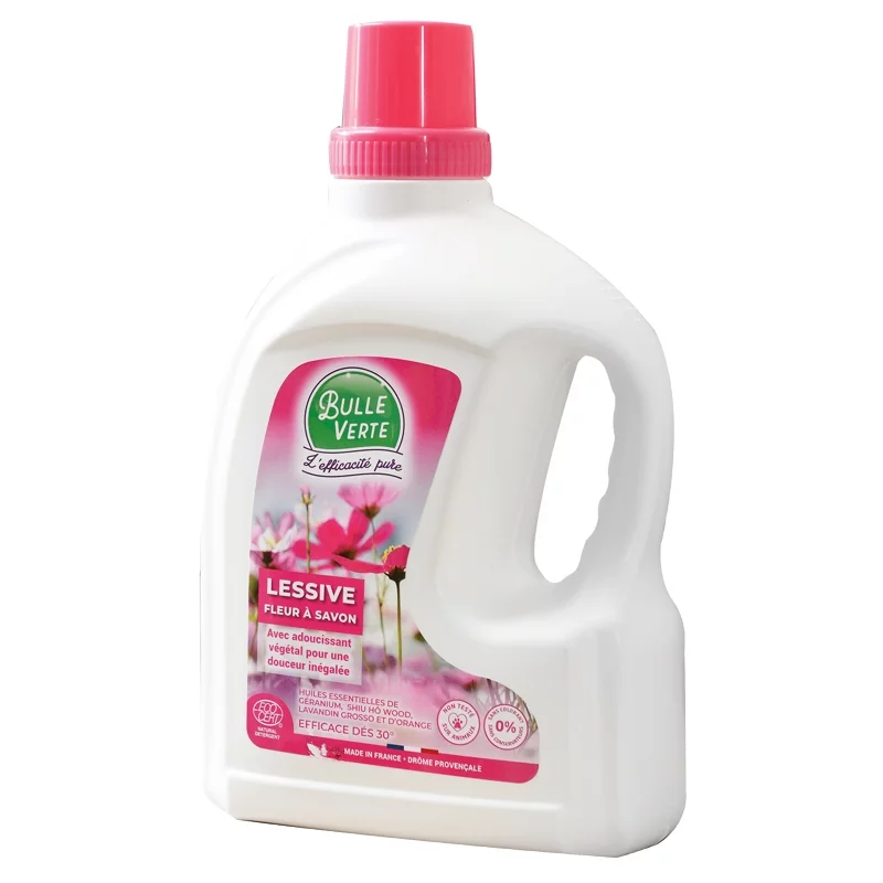 Öko Flüssigwaschmittel Fleur à Savon Geranie & Shiu - 2l - Bulle Verte