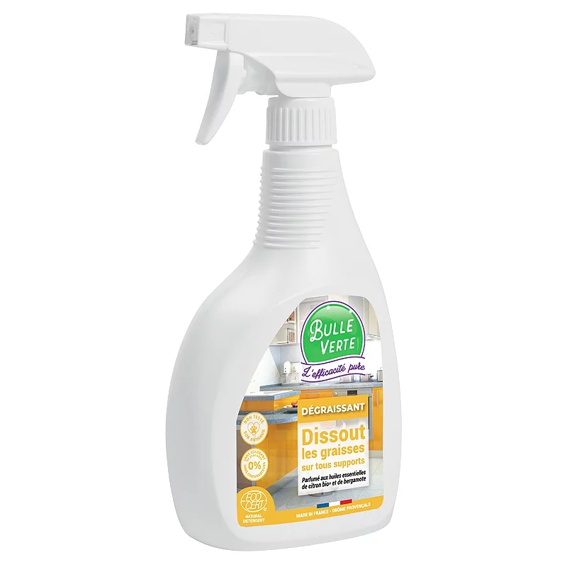 Dégraissant cuisine spray écologique citron - 500ml - Bulle Verte