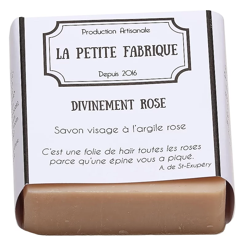 Savon visage naturel argile rose - 100g - La Petite Fabrique