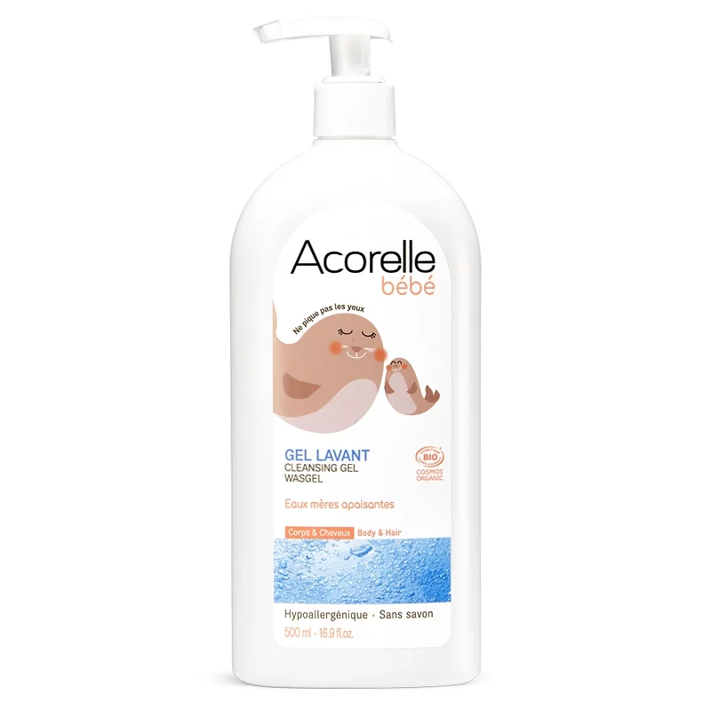 Gel lavant corps & cheveux bébé BIO Eaux Mères - 500ml - Acorelle