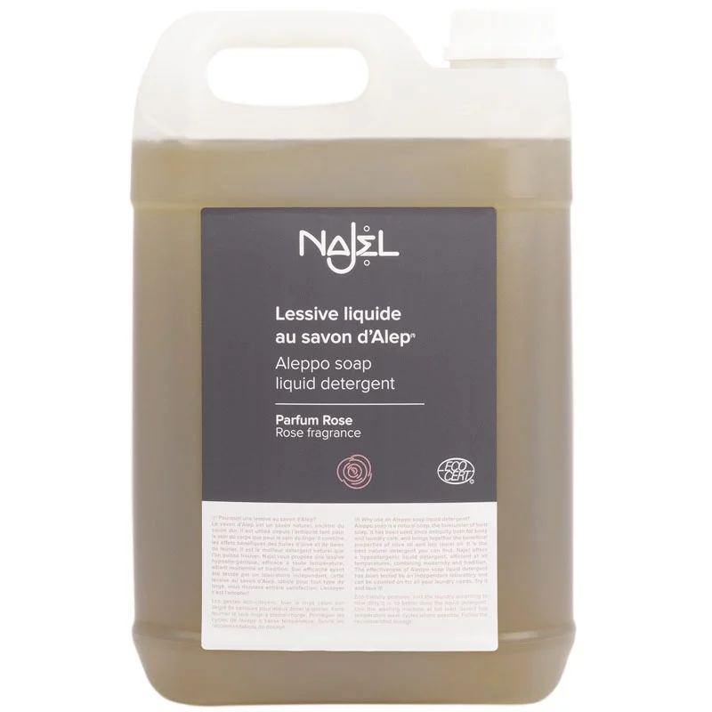Lessive liquide au savon d'Alep parfum rose - 5l - Najel
