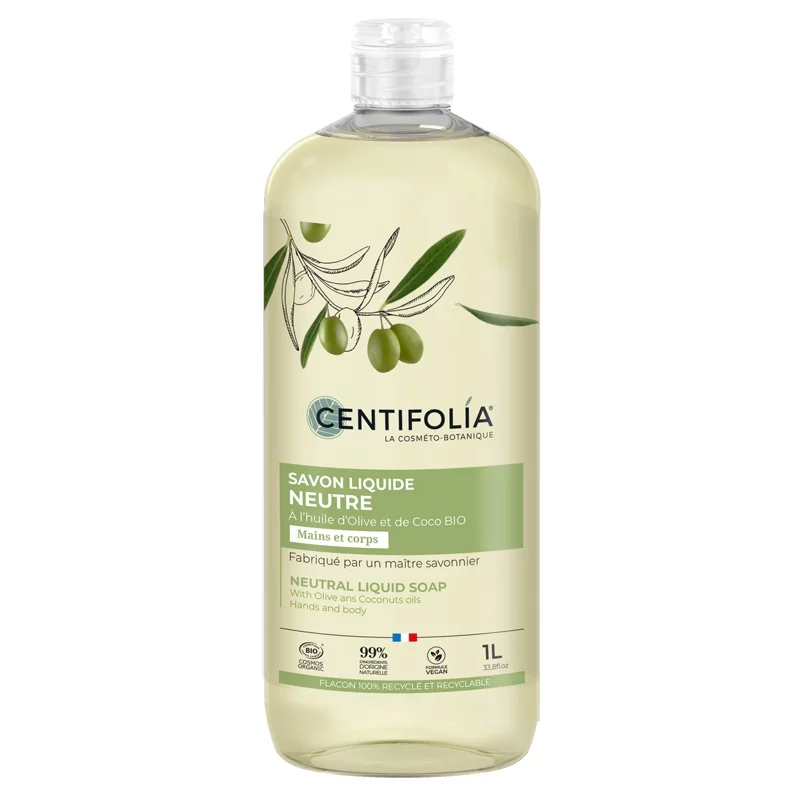 Savon liquide neutre BIO olive & coco - 1l - Centifolia