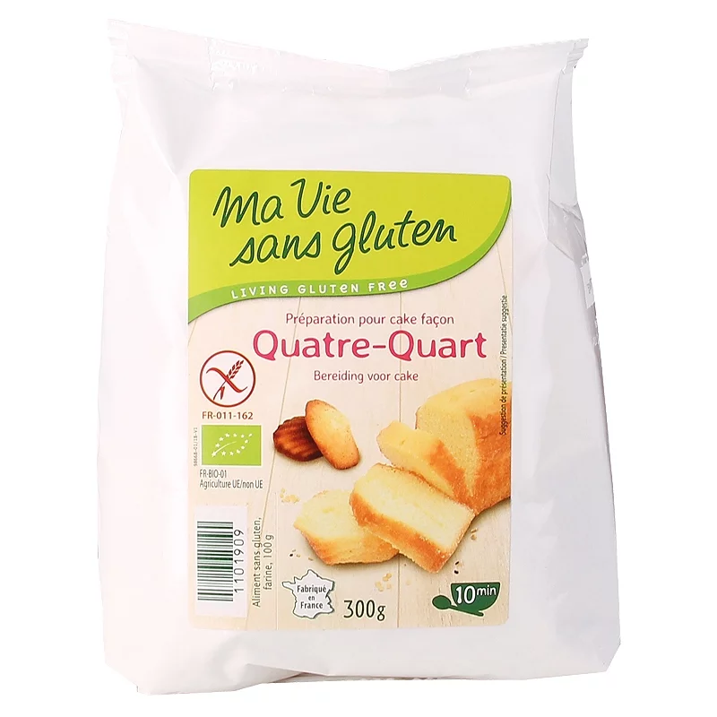 Mix pour quatre quart BIO - 300g - Ma vie sans gluten
