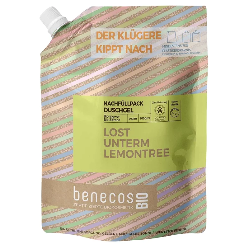 Nachfüllbeutel Duschgel Ingwer & Zitrone BIO - 1l - Benecos