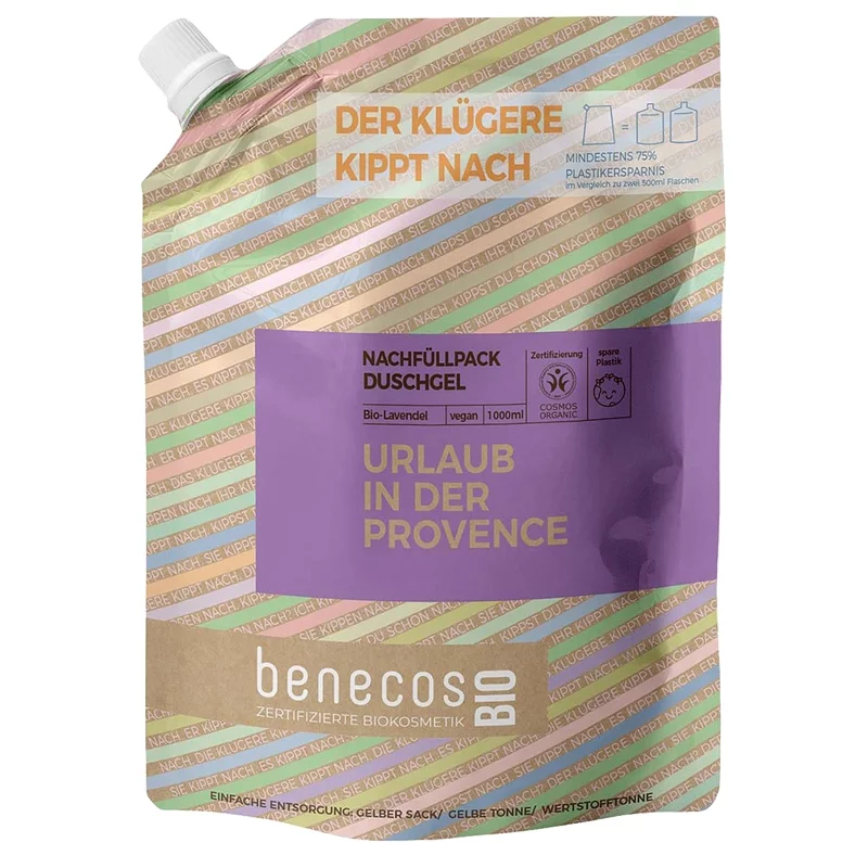 Nachfüllbeutel Duschgel Lavendel BIO - 1l - Benecos