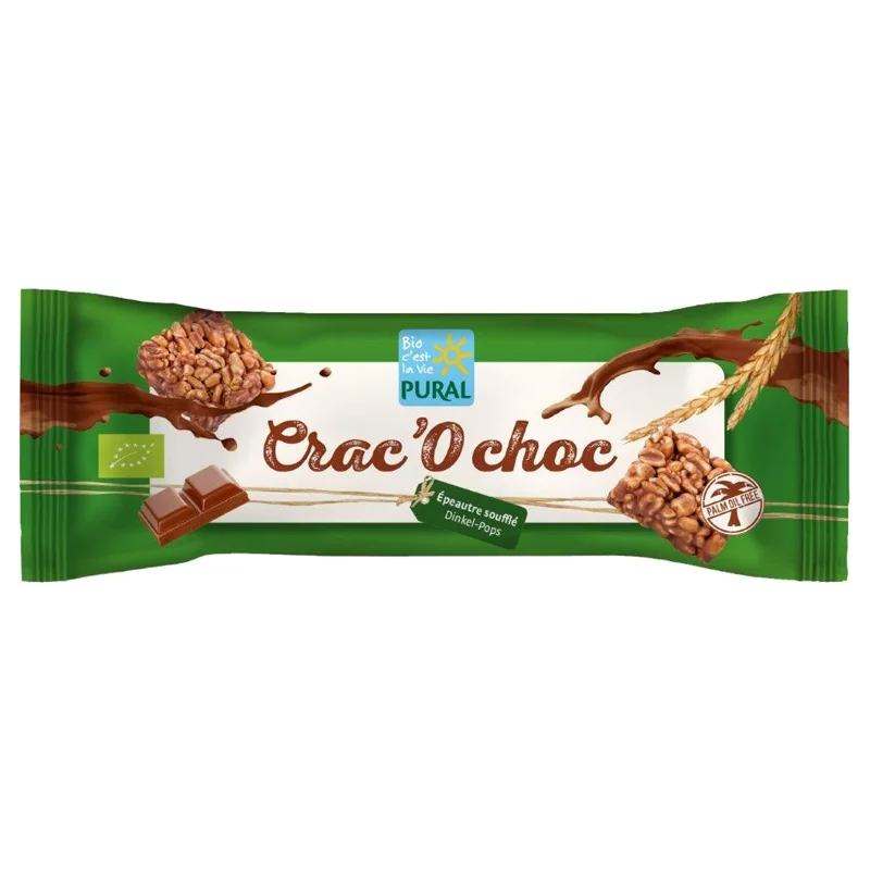 BIO-Gebäck gepuffter Dinkel mit Vollmilchschokolade - 80g - Pural BIO-Gebäck gepuffter Dinkel mit Vollmilchschokolade - 80g - Pural