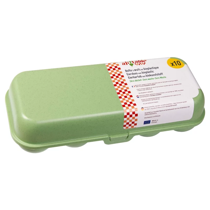 10-er Eierschachtel aus grünem Bioplastik - ah table !