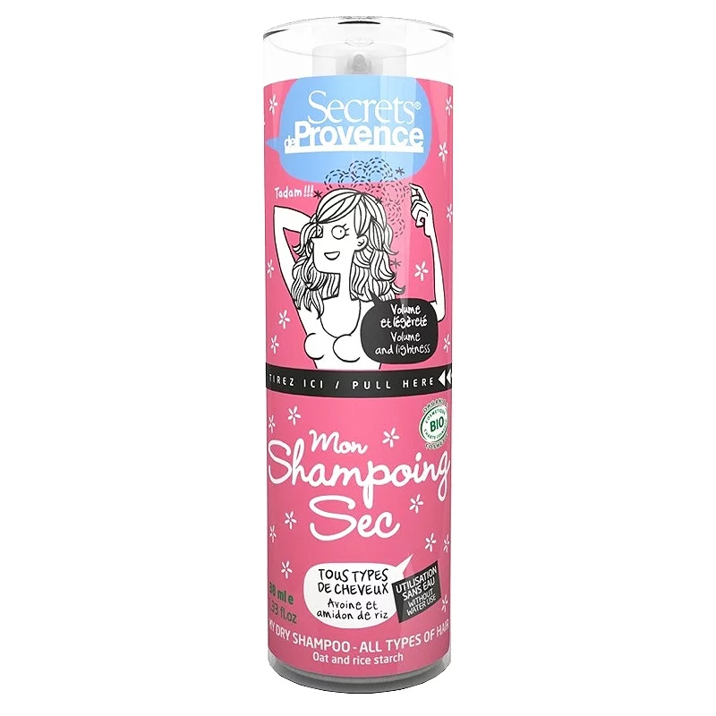 Shampooing sec tous cheveux BIO avoine - 38ml - Secrets de Provence
