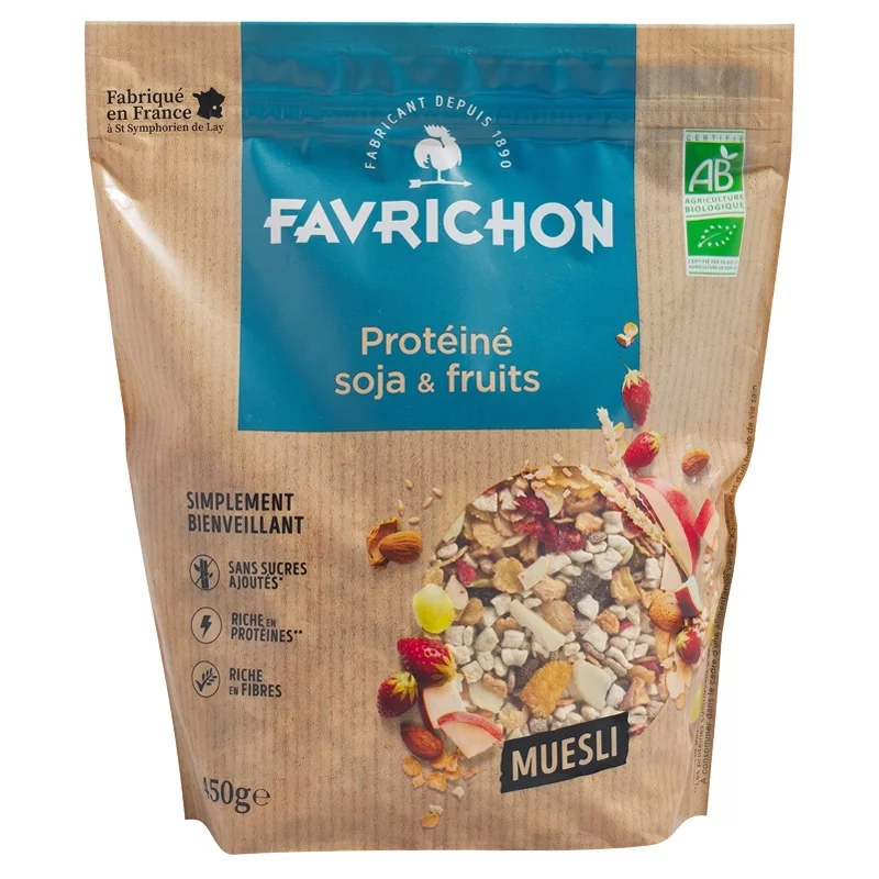 BIO-Müesli Soja Proteine & Früchte - 450g - Favrichon