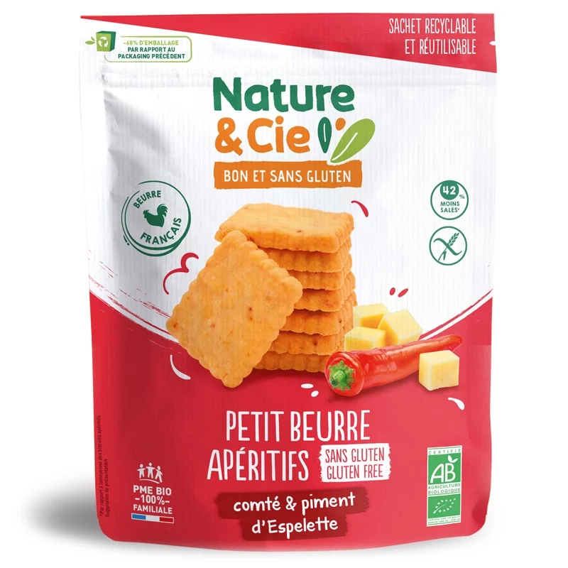 Petit-beurre apéritif au comté & piment d'Espelette BIO - 80g - Nature&Cie