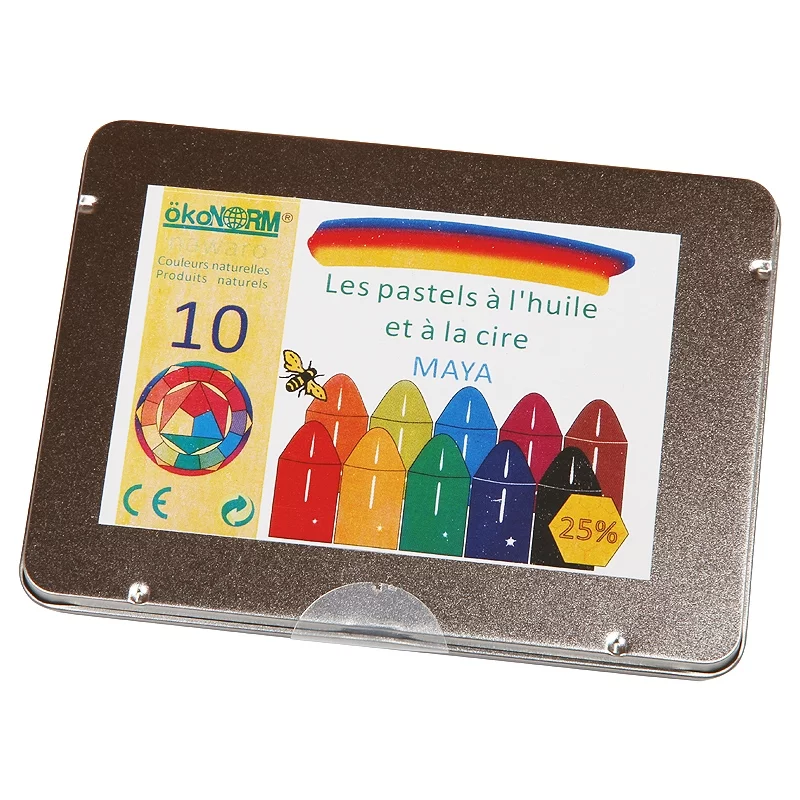 Pastelle 10 Farben aus Wachs Maya Nawaro - ÖkoNorm