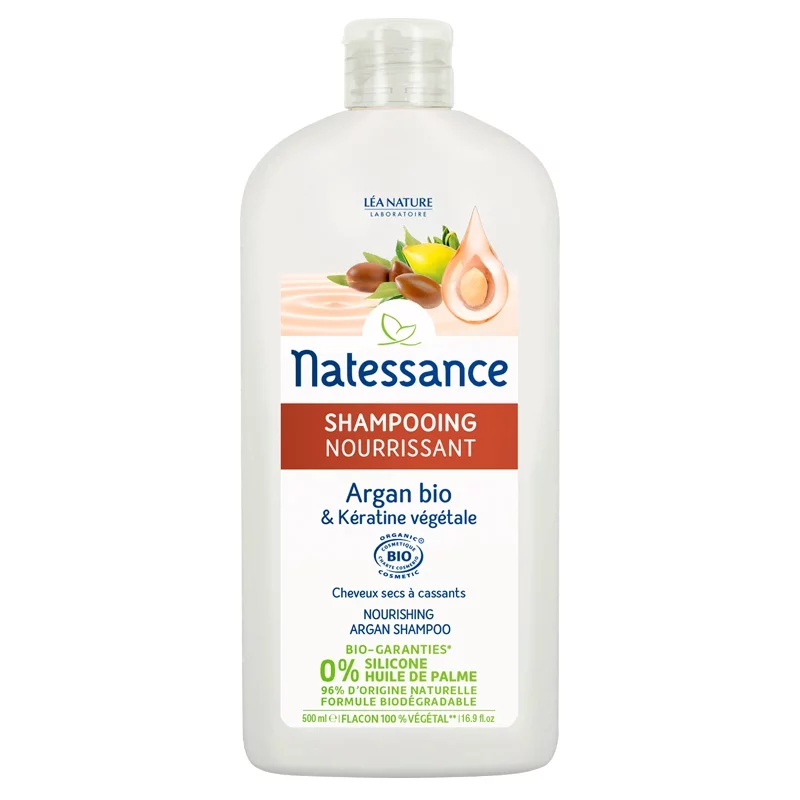 Shampooing nourrissant BIO argan & kératine végétale - 500ml - Natessance