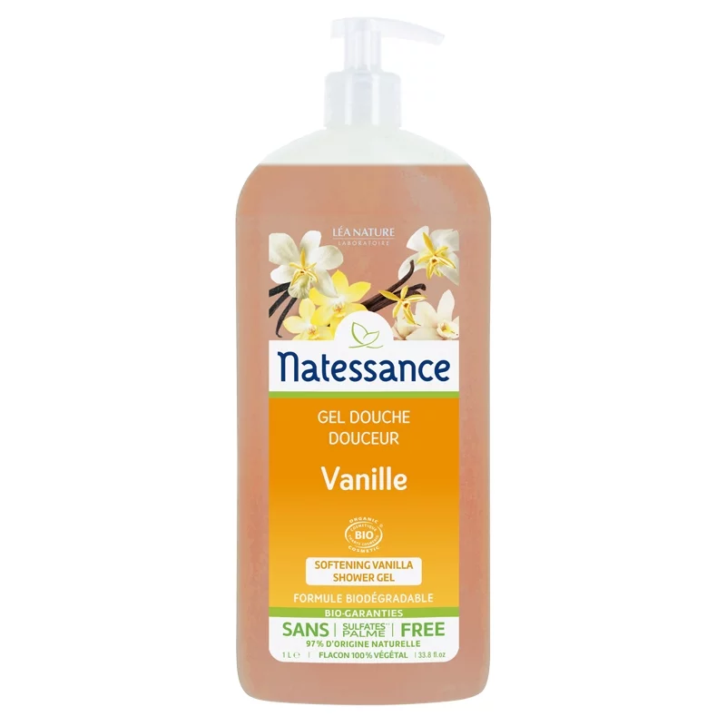 Gel douche douceur BIO vanille - 1l - Natessance