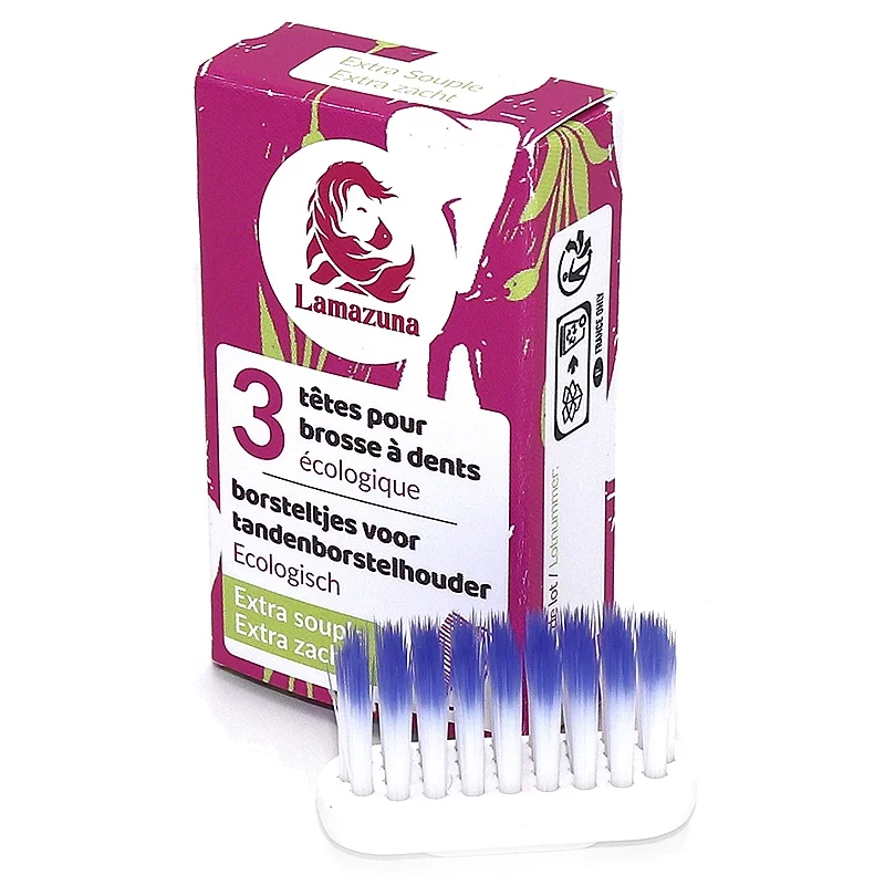 Recharge 3 têtes de brosse à dents Extra Souple - 3 pièces - Lamazuna