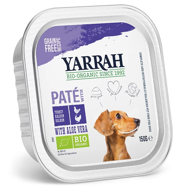 Pâté dinde avec aloe vera pour chien BIO - 150g - Yarrah