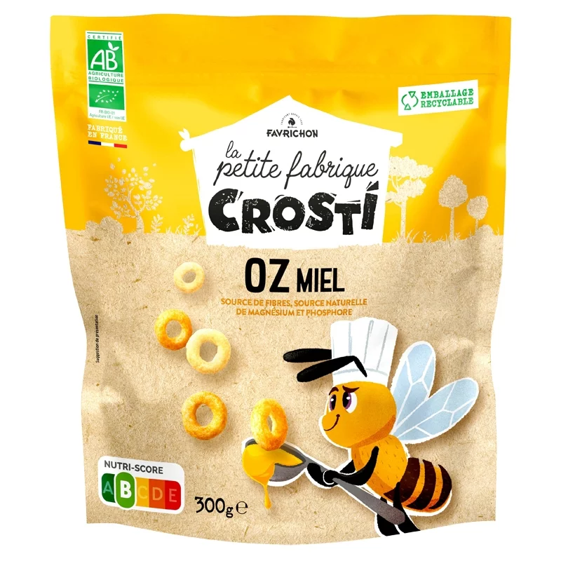 Céréales anneaux goût miel BIO - 300g - Favrichon
