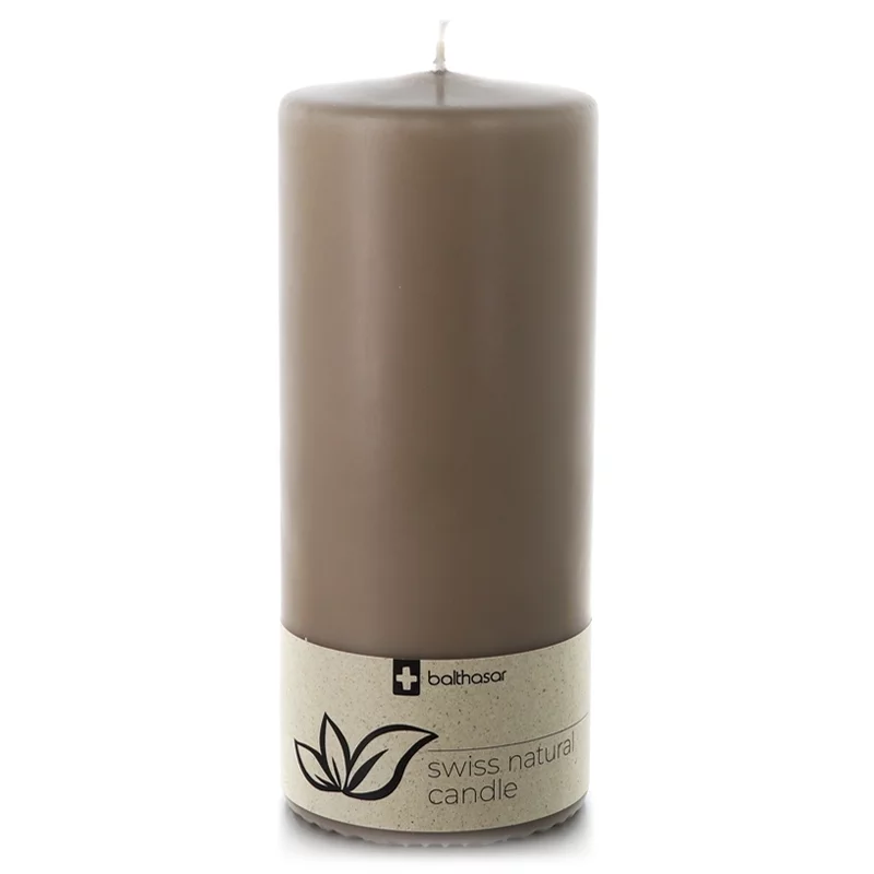 Bougie cylindrique taupe en stéarine végétale 60 x 120 mm - Balthasar Bougie cylindrique taupe en stéarine végétale 60 x 120 mm - Balthasar