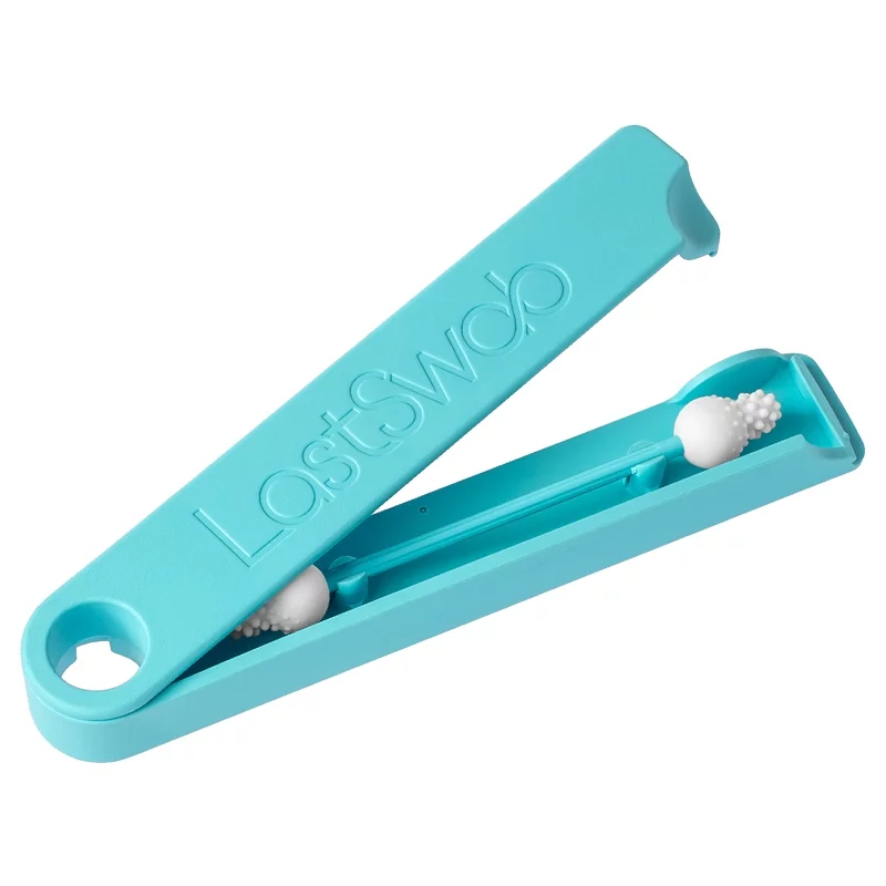 Coton-tige oreille bébé réutilisable avec étui turquoise - LastObject