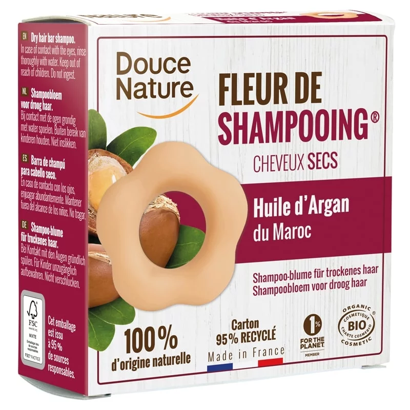 BIO-Shampoo-Blume Arganöl & Roter Lehm - 85g - Douce Nature