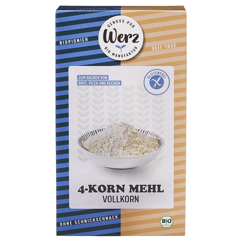 4-Korn Vollkorn BIO-Mehl - 1kg - Werz