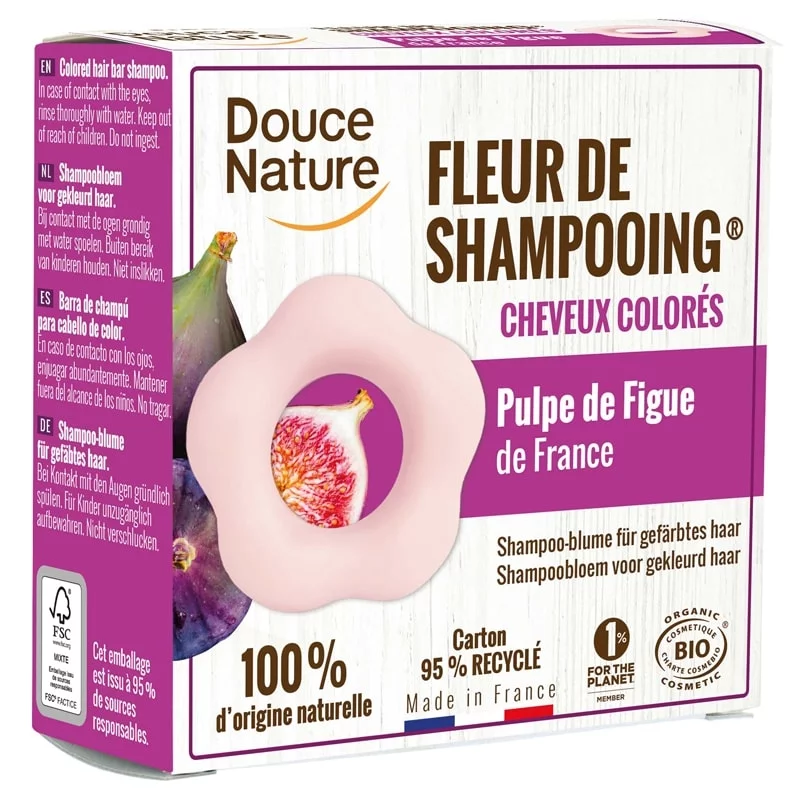 Fleur de shampooing BIO figue & carthame - 85g - Douce Nature