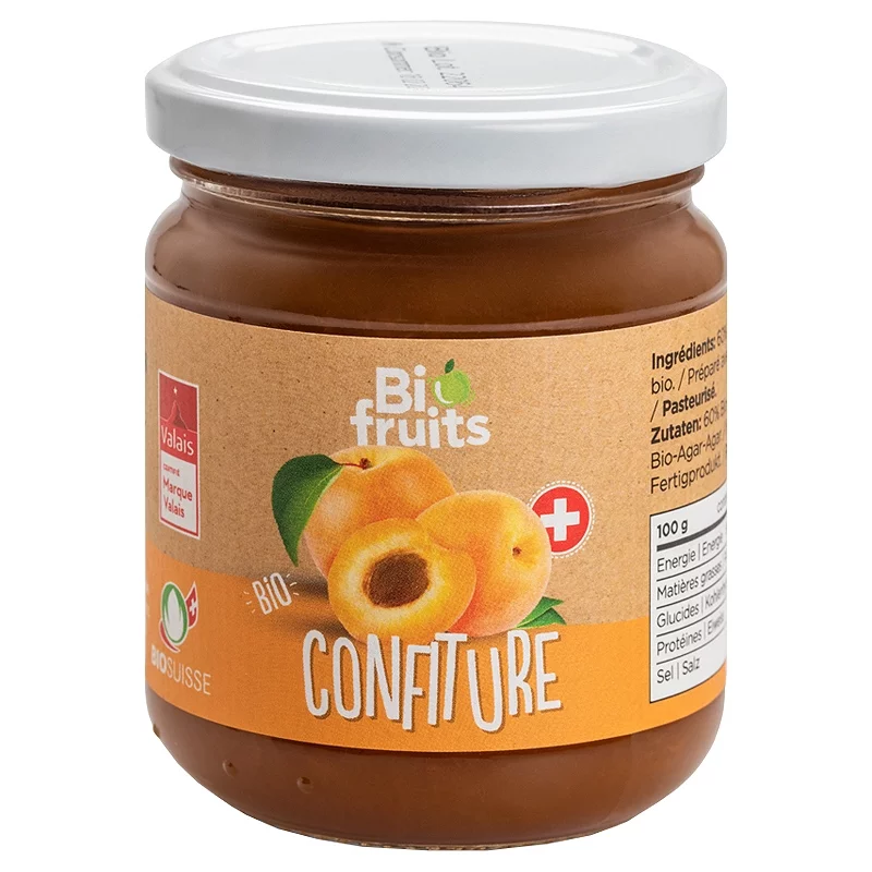 Confiture d'abricots suisses BIO - 250g - BioFruits