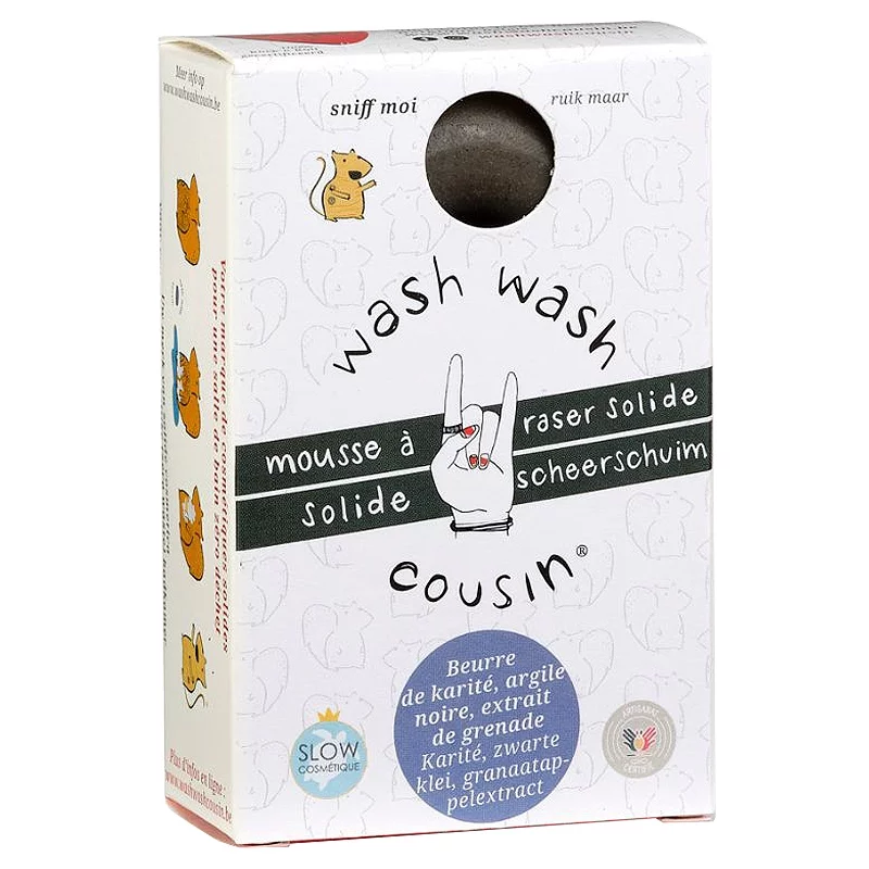 Mousse à raser solide BIO grenade - 60g - Wash Wash Cousin