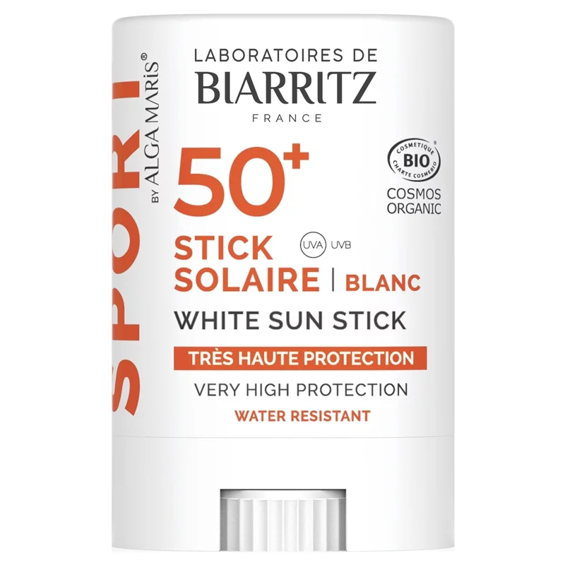 Stick solaire blanc BIO IP 50+ - 12g - Laboratoires de Biarritz