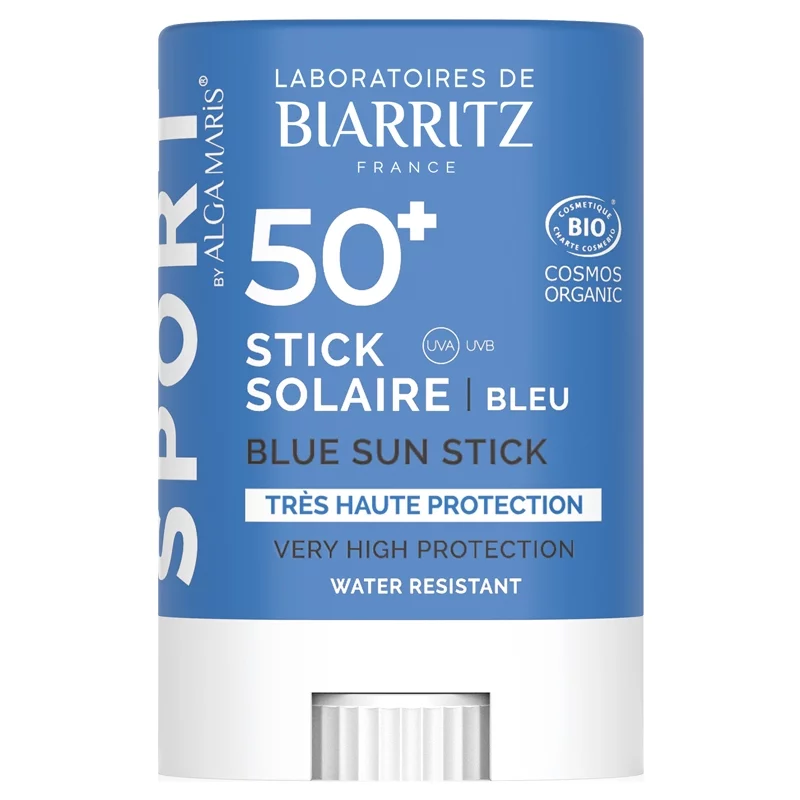 Stick solaire bleu BIO IP 50+ - 12g - Laboratoires de Biarritz