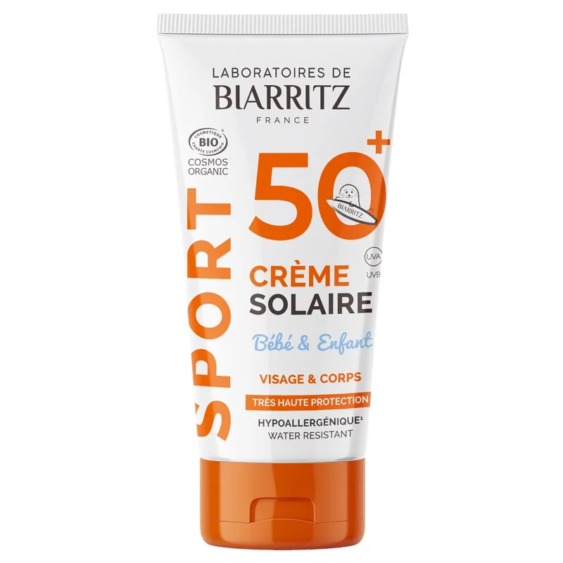 Crème solaire bébé enfant BIO IP 50+ Laboratoires de Biarritz 50ml