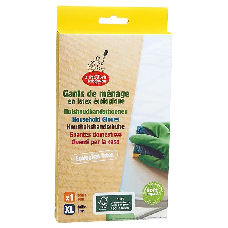 Gants de ménage en latex éco Taille XL - 2 pièces - La droguerie écologique