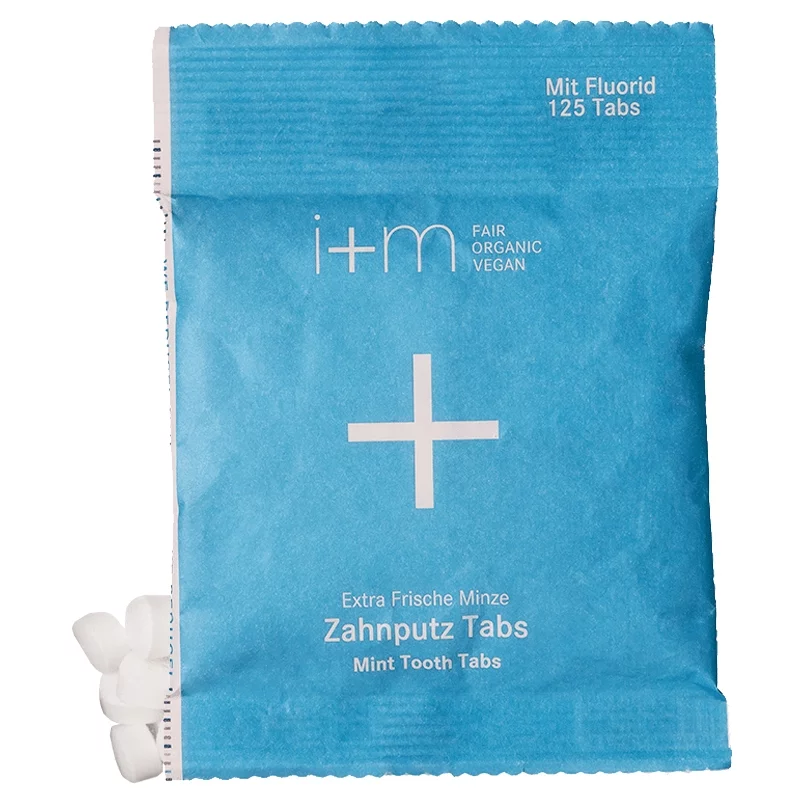 Zahnputz-Tabs Minze mit Fluorid - 125 Stück - i+m