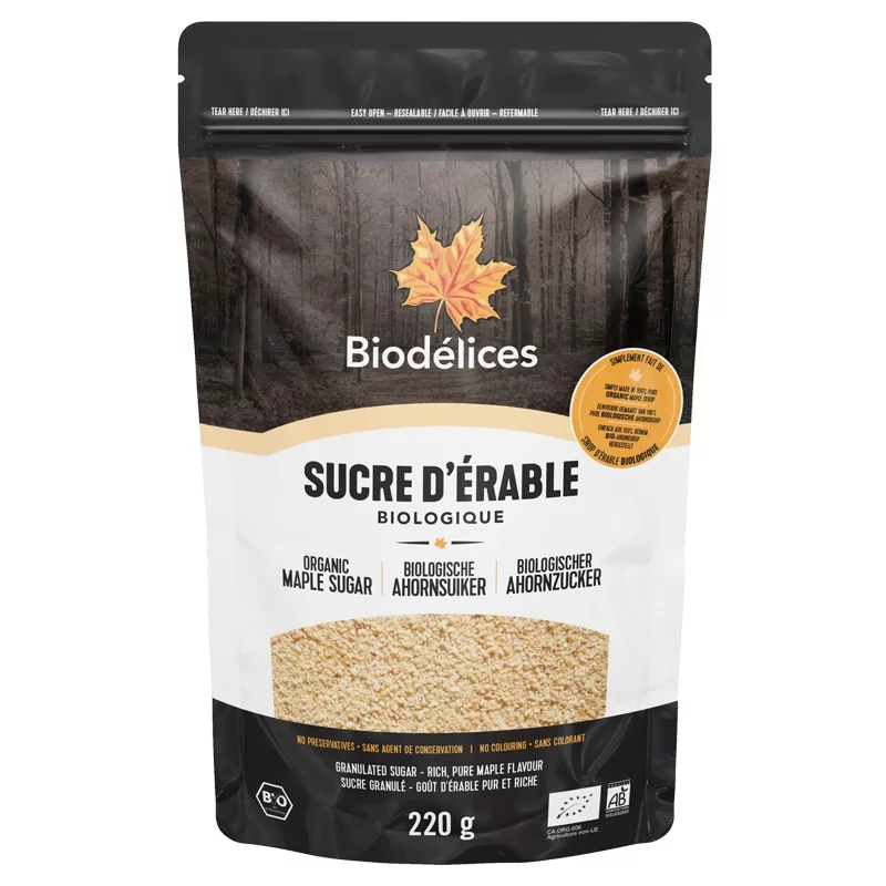 Sucre d'érable BIO - 220g - Biodélices