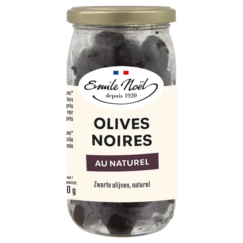 Olives noires au naturel BIO - 250g - Emile Noël