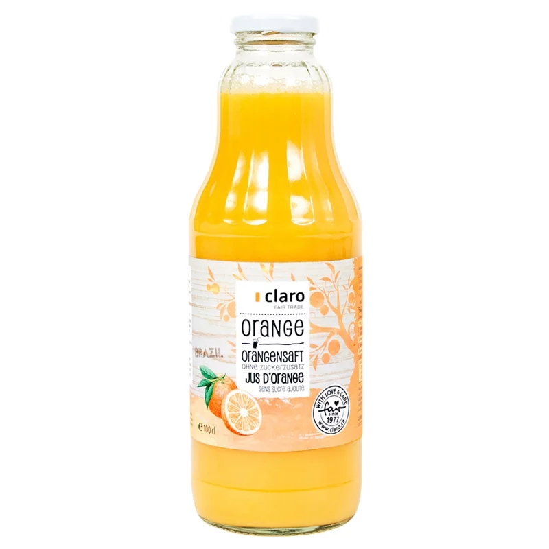 Jus d'orange sans sucre ajouté - 1l - Claro