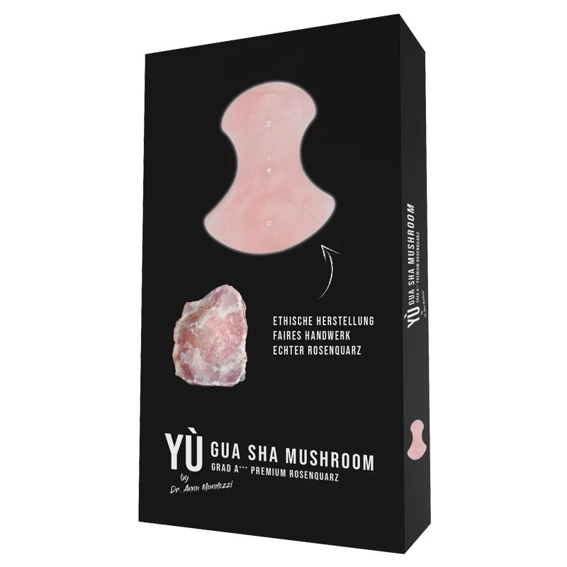 Gua Sha Massagepilz Rosenquarz - Yù Beauty