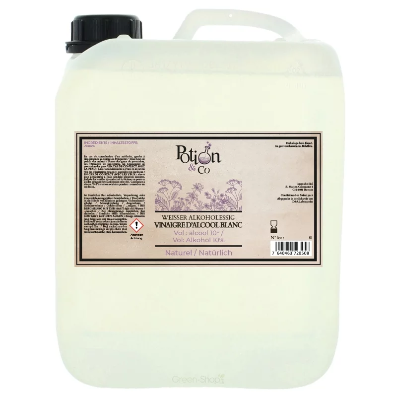 Natürlicher weisser Alkoholessig 10% - 5l - Potion & Co