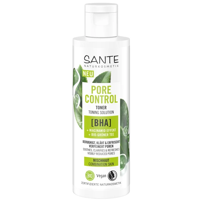 Pore Control klärender BIO-Toner BHA & Grüner Tee - 125ml - Sante