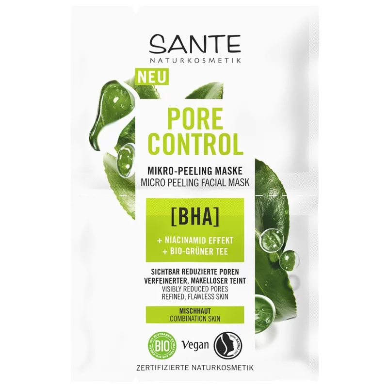 Masque micro peeling Pore Control BIO BHA & thé vert - 2x4ml - Sante