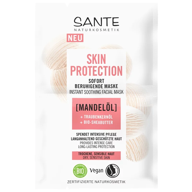 Masque apaisant Skin Protection BIO amande & pépin de raisin - 2x4ml - Sante