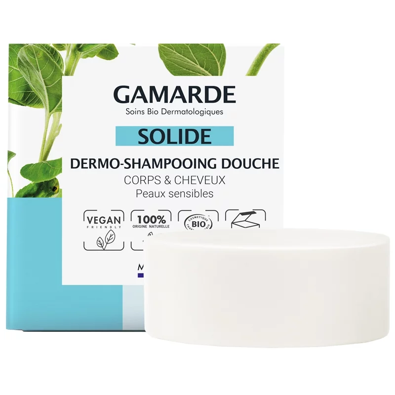 Dermo-shampooing douche solide BIO aloe vera Gamarde 109ml