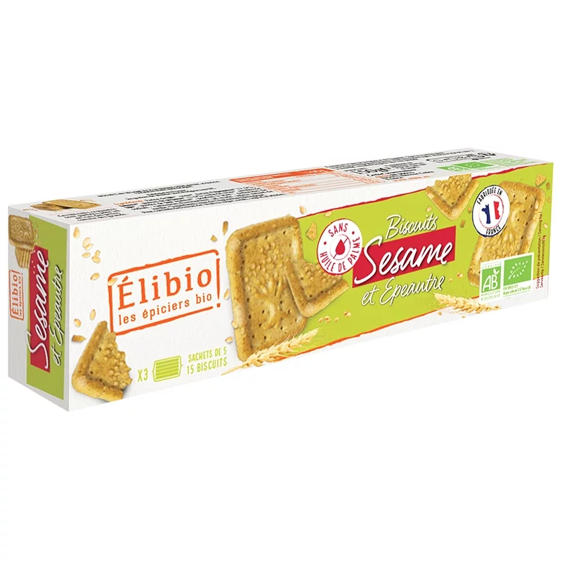 BIO-Sesam-Dinkel-Biscuits - 150g - Élibio