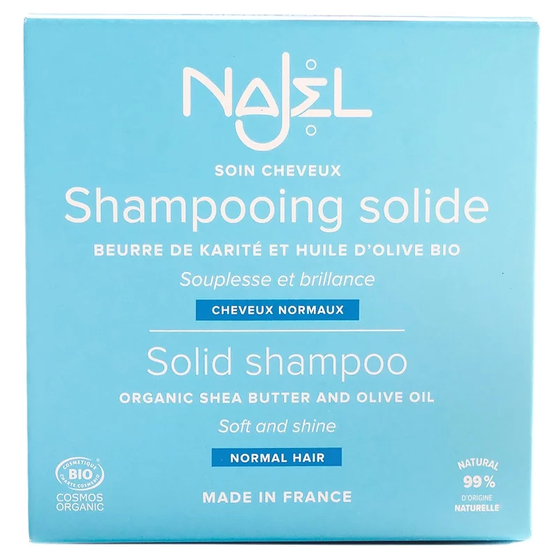 Festes BIO-Shampoo für normales Haar Sheabutter & Olive - 75g - Najel