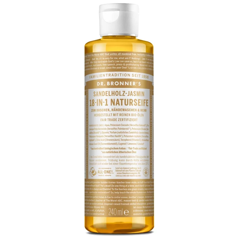 Savon liquide 18-en-1 BIO bois de santal & jasmin - 240ml - Dr. Bronner's