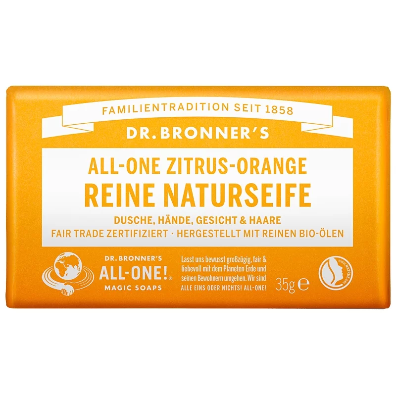 Savon pur BIO agrumes & orange - 35g - Dr. Bronner's