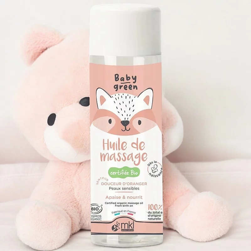 Huile de massage bébé BIO fleur d'oranger - 100ml - MKL Green Nature