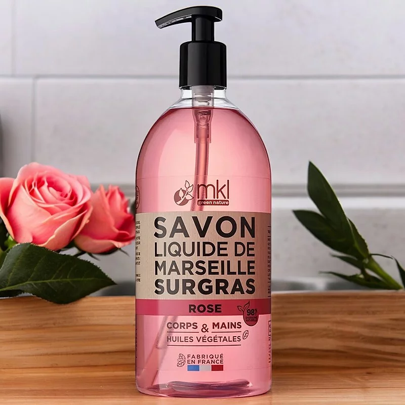 Savon liquide de Marseille rose - 1l - MKL Green Nature